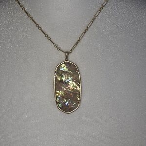 Kendra Scott Faceted Reid Long Pendant Necklace White Abalone